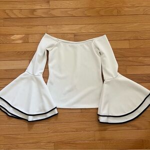Bar III Off the shoulder bell sleeve top